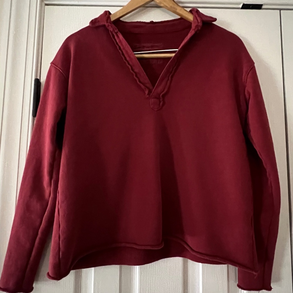Frank & Eileen Patrick Fleece Popover Cranberry Size XS